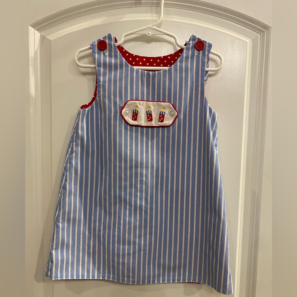 4T nautical dress with reversible patch on front
